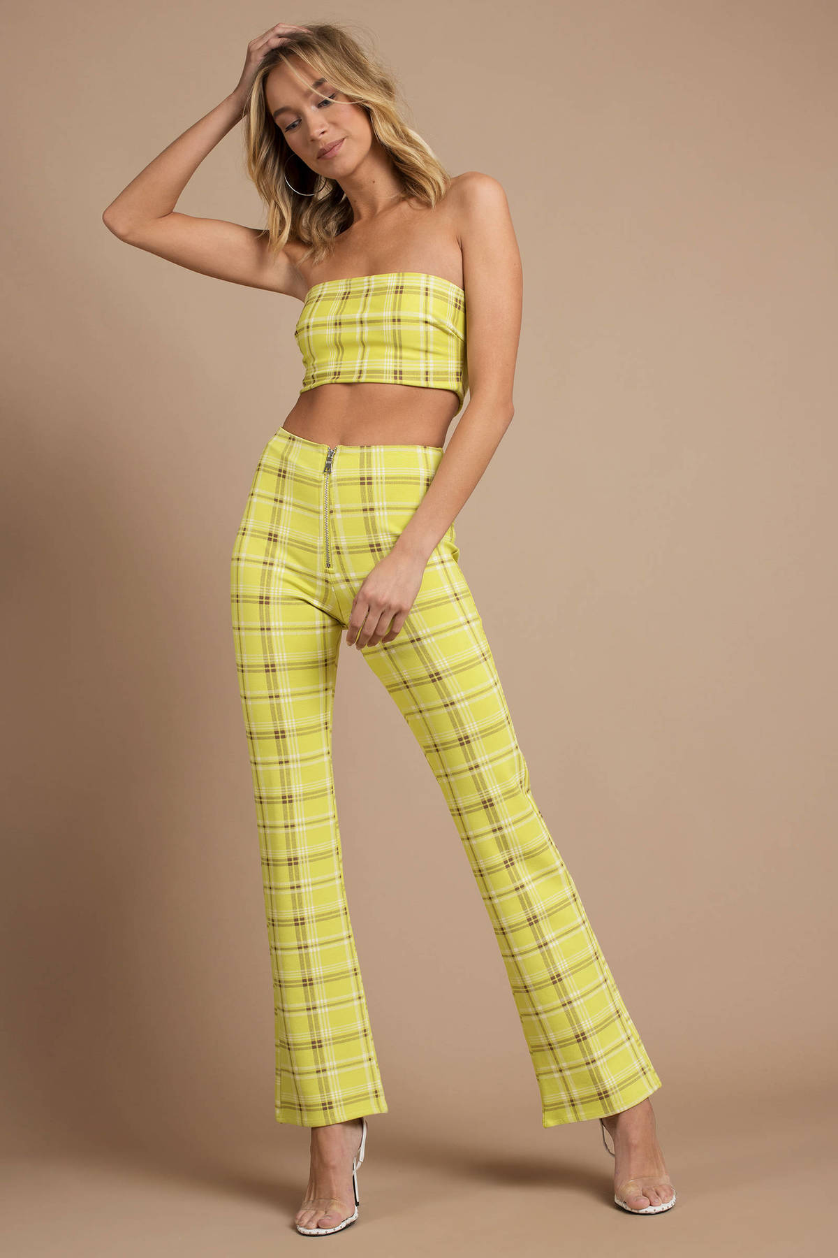 red yellow plaid pants