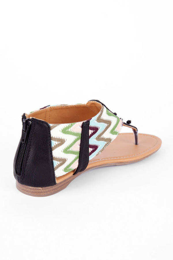 Agency Zig Zag Sandals in Black - $17 | Tobi US