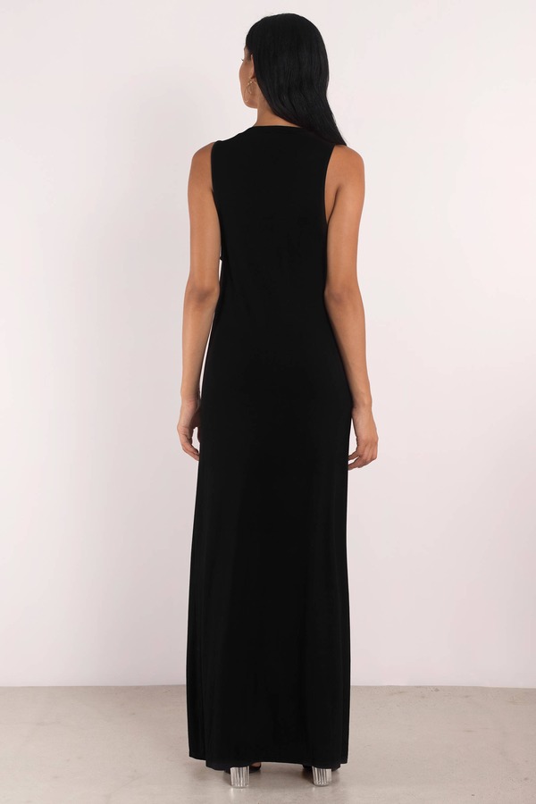 Cute Black Dress - High Slit Dress - Crew Neckline Dress - $26 | Tobi US