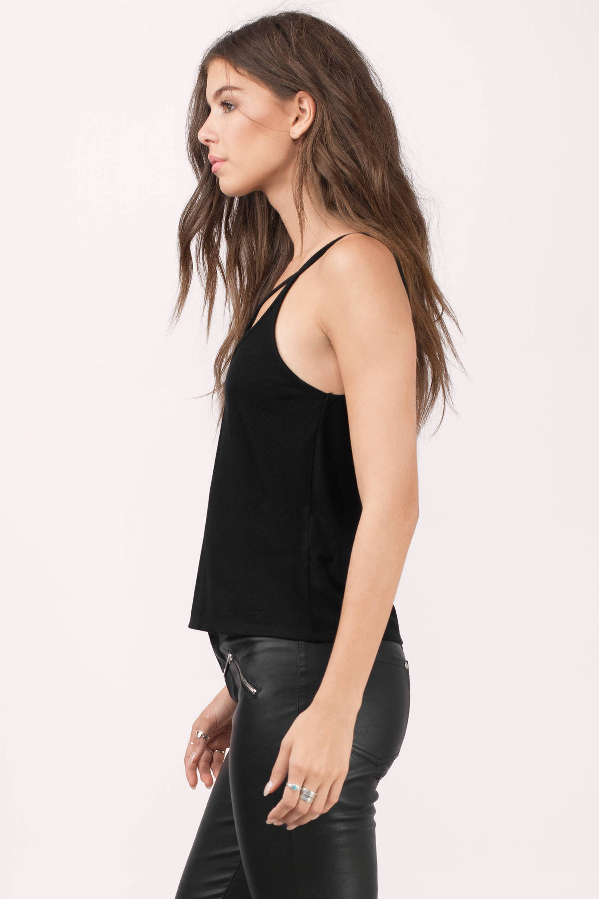 Cute Black Tank Top - Cross Front Top - Black Top - Black Tank - $19 ...