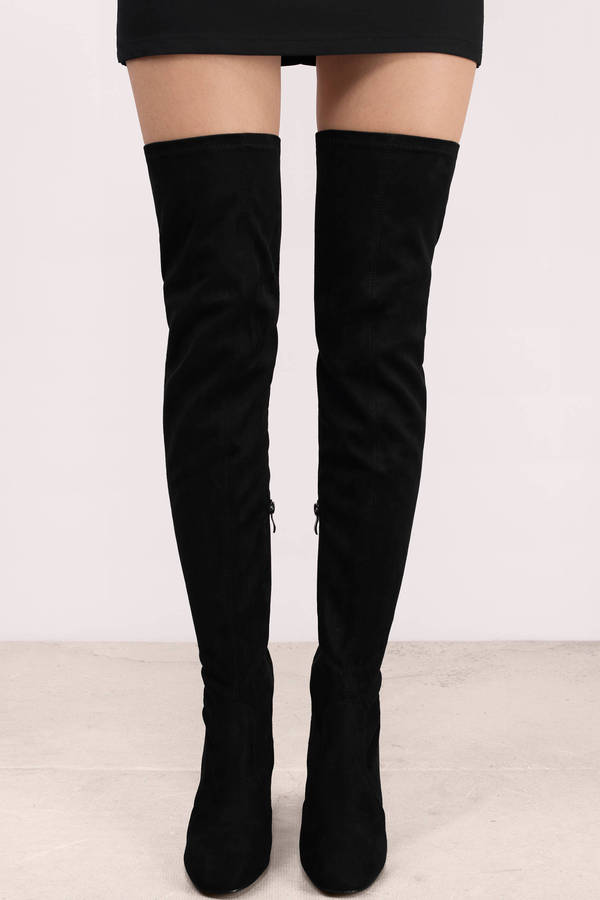Black Boots - Zip Up Boots - Cute Over The Knee Boots - $90 | Tobi US