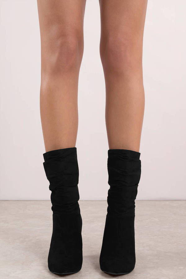 Black Report Footwear Boots - Slouchy Ankle Boots - Black Scrunch Boots ...