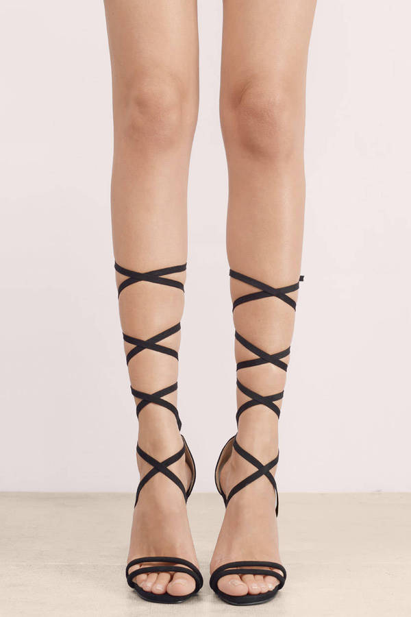 Diamond Lace Up Heels in Black - $68 | Tobi US