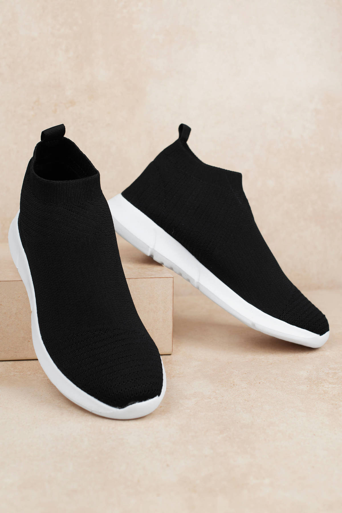 knit socks sneaker boot 23cmヒール高さ8cm - スニーカー