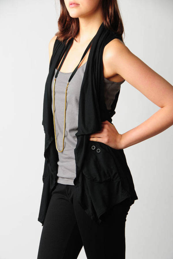 black flowy vest