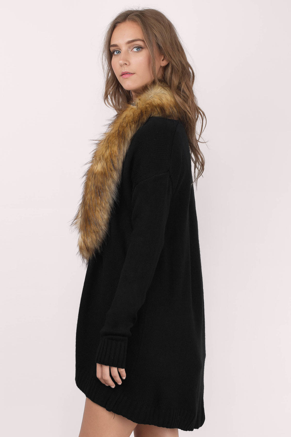 oversized fur cardigan