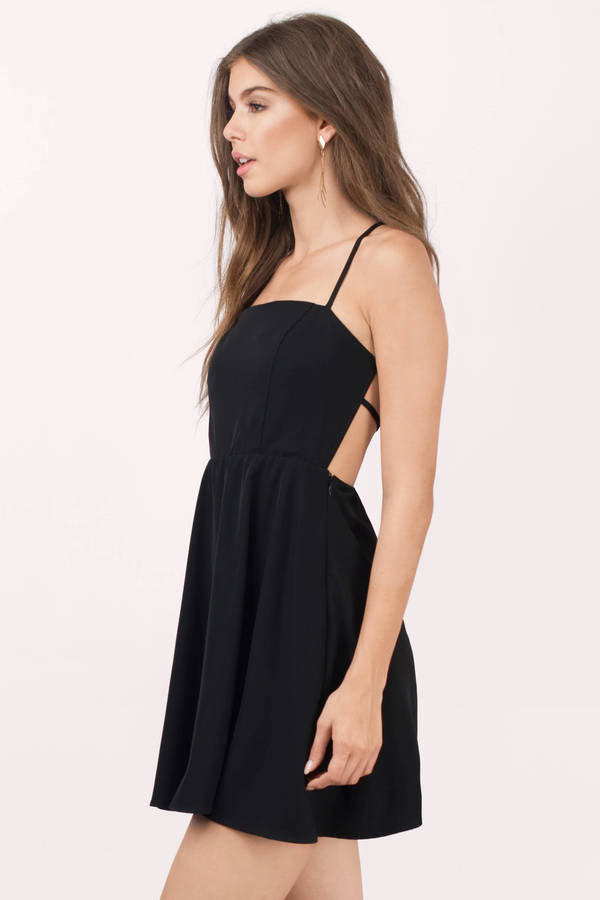 Trendy Black Skater Dress - Open Back Dress - Skater Dress - $19 | Tobi US