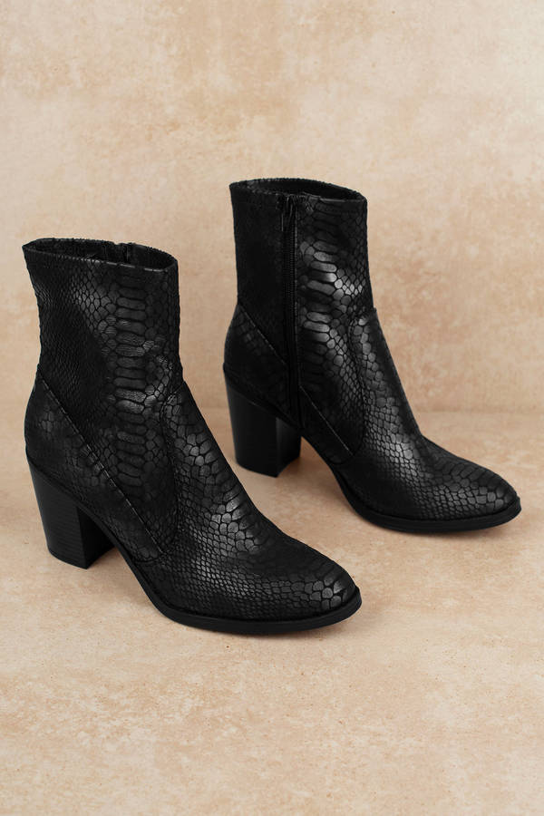 dark snakeskin boots