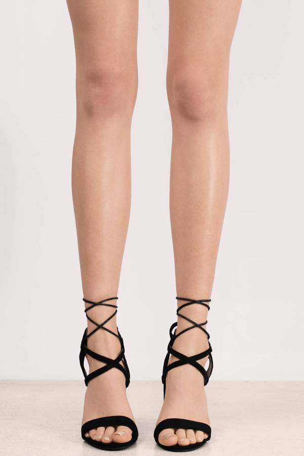 Taupe Heels - Suede Heels - Lace Up Heels - Strappy Heels - $70 | Tobi US