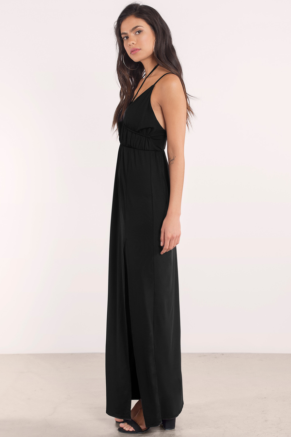 Pretty Black Maxi Dress - Plunging Dress - Maxi Dress - $23 | Tobi US