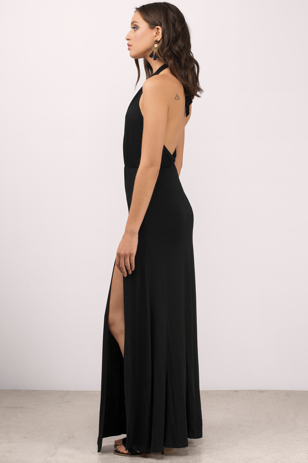 Sexy Black Maxi Dress - Front Slit Dress - Maxi Dress - $66 | Tobi US