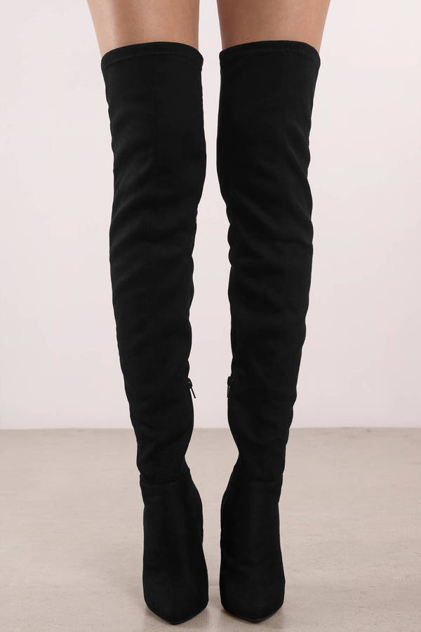 Made For Walking Black Faux Suede Thigh High Boots - $49 | Tobi US