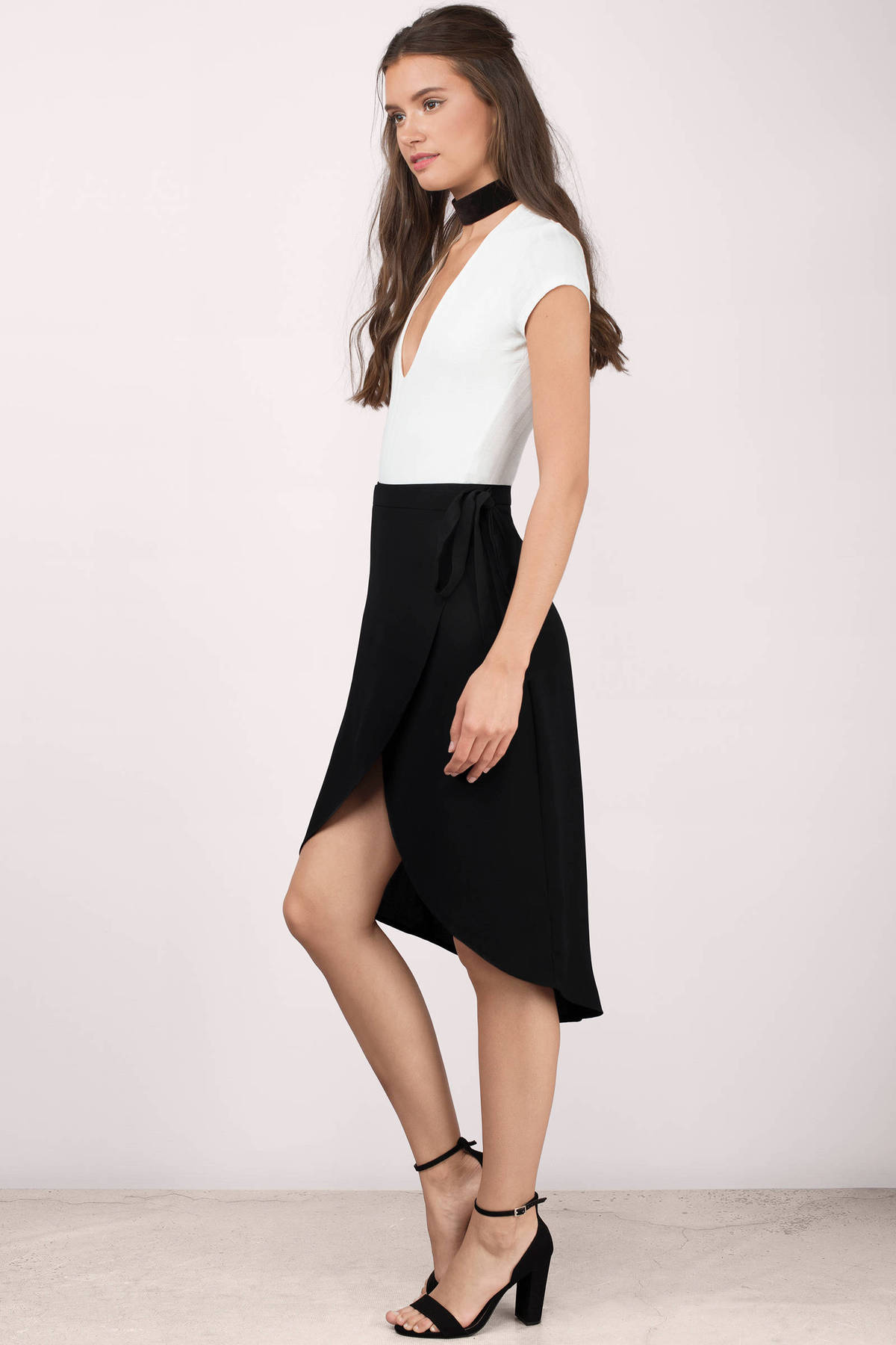 Melrose Wrap Midi Skirt In Black - $15 | Tobi US