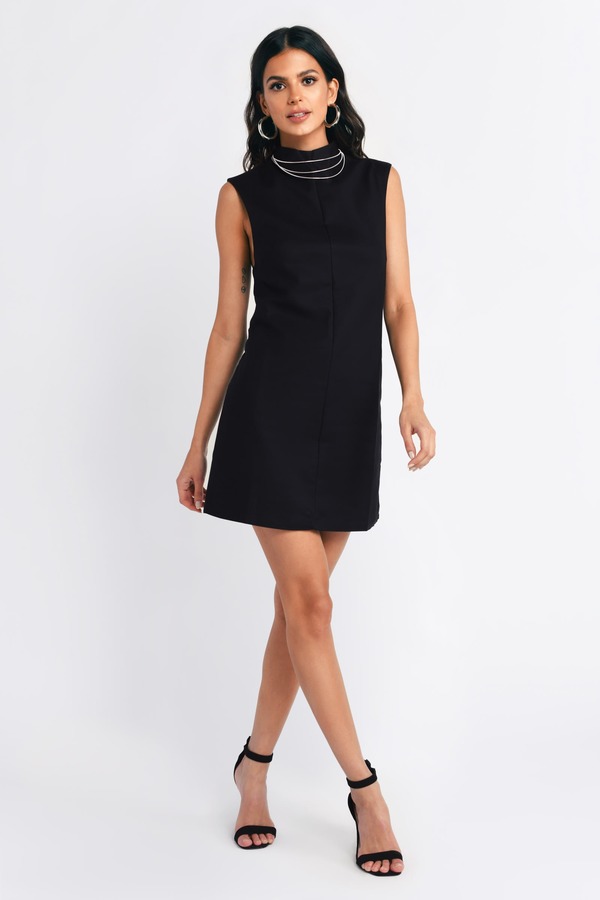 Cute Black Shift Dress - Mock Neck Dress - Shift Dress - $11 | Tobi US