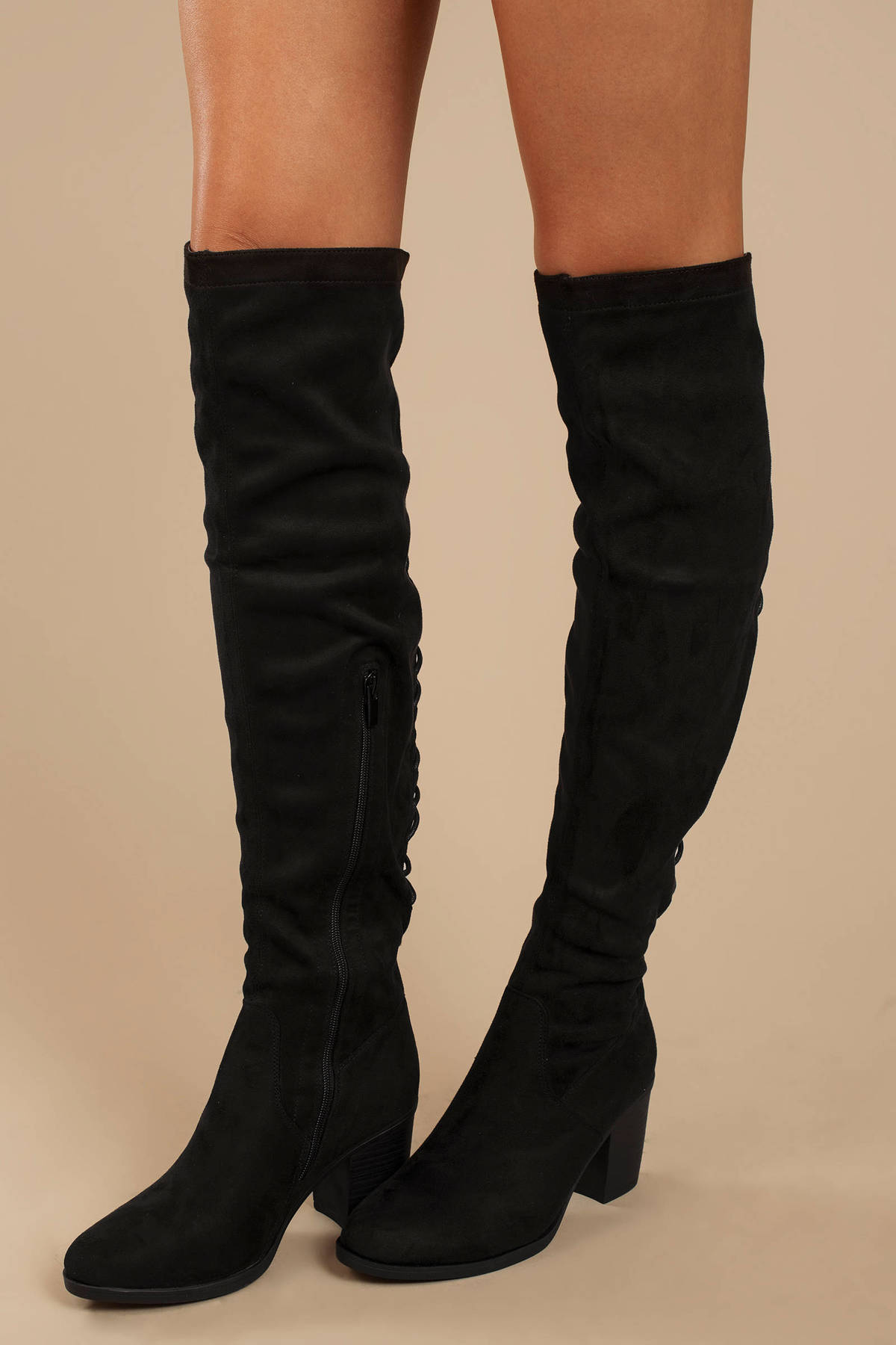 Molly Knee High Boots in Black - $88 | Tobi US