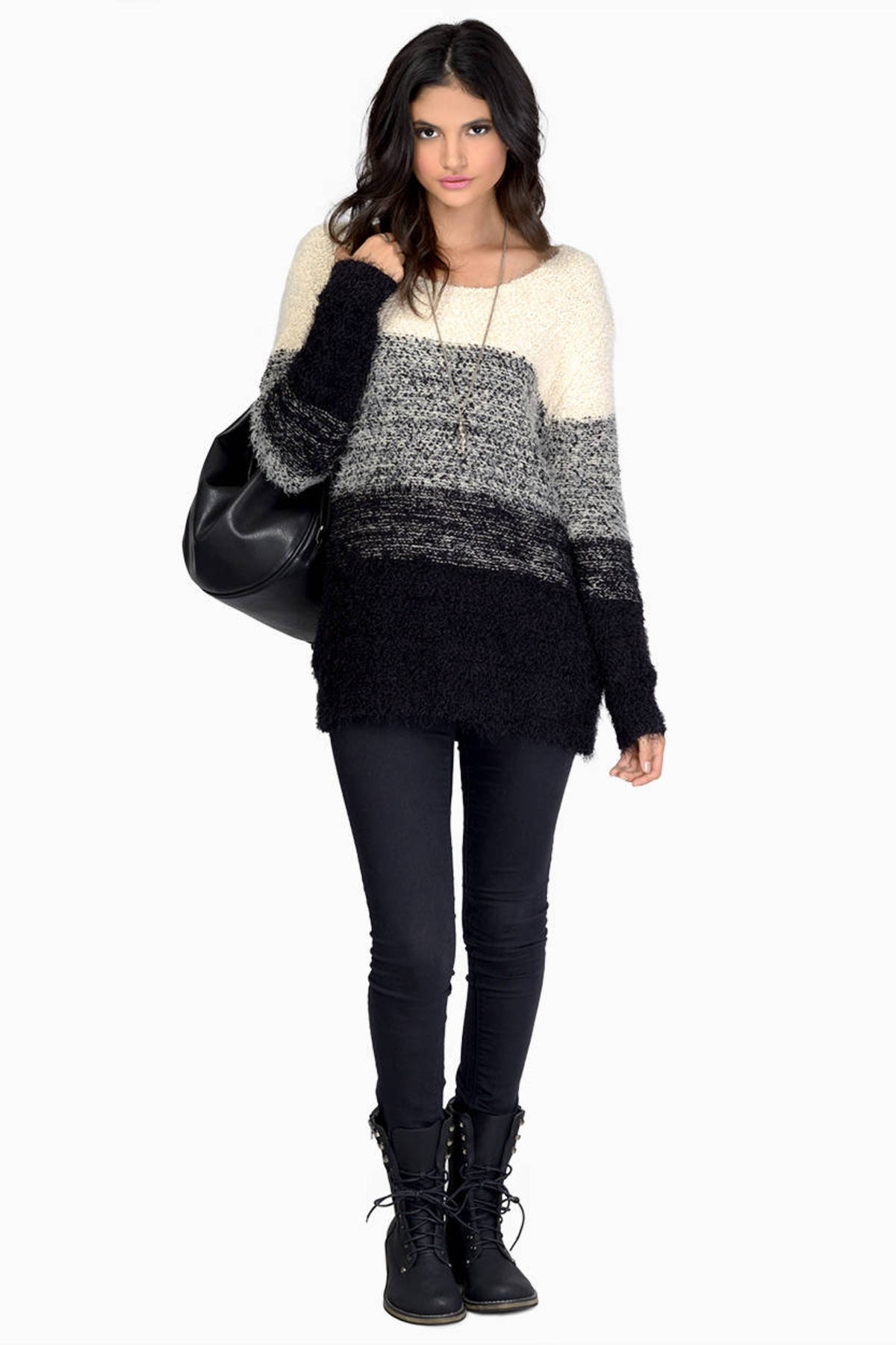 Fade Into Darkness Sweater in Black Multi - $62 | Tobi US