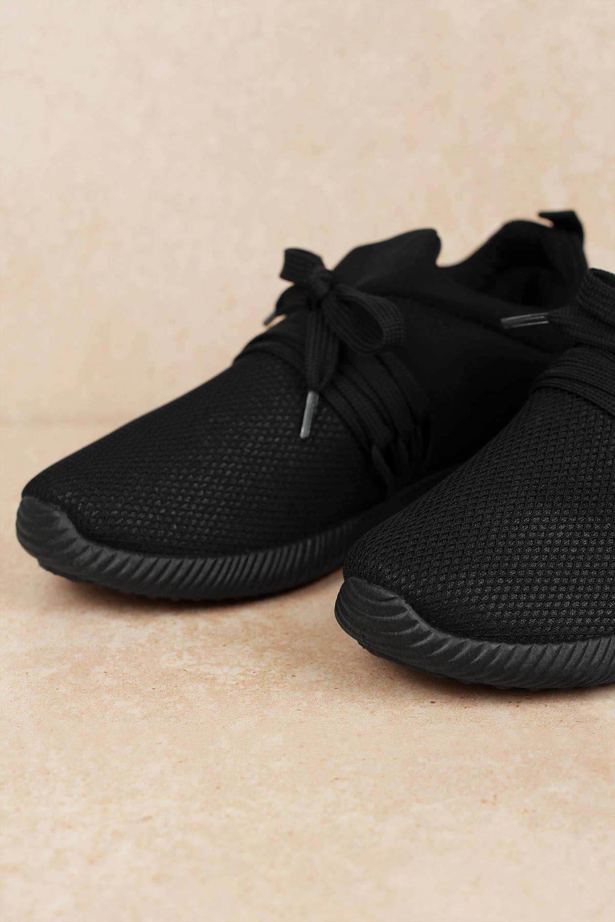 Black Sneakers - Knit Sneakers - Black Trendy Athletic Shoes