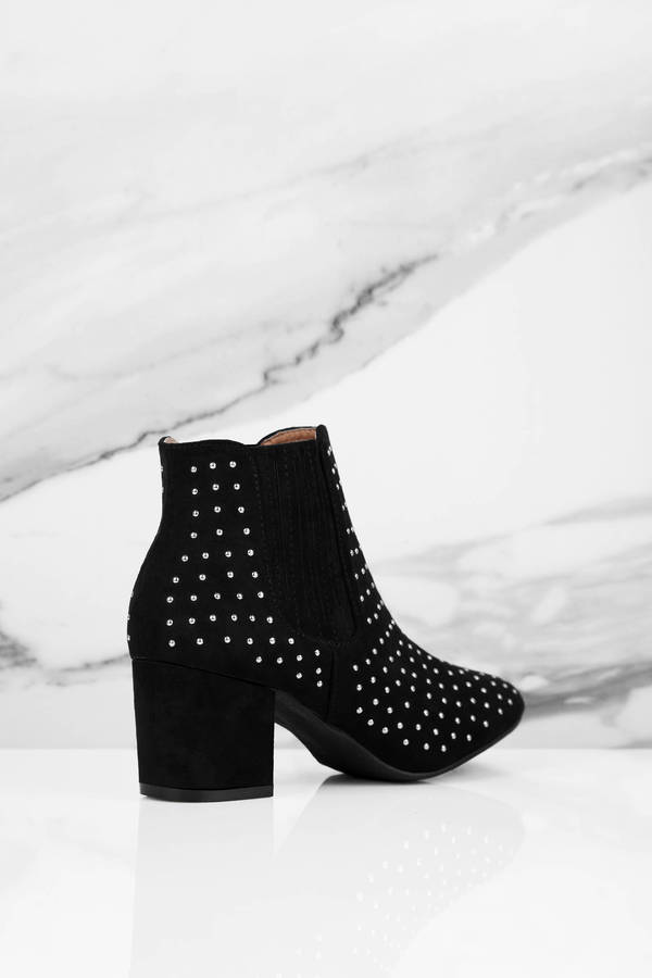 Black Booties - Ankle Booties - Studded Ankle Bootie - $38 | Tobi US
