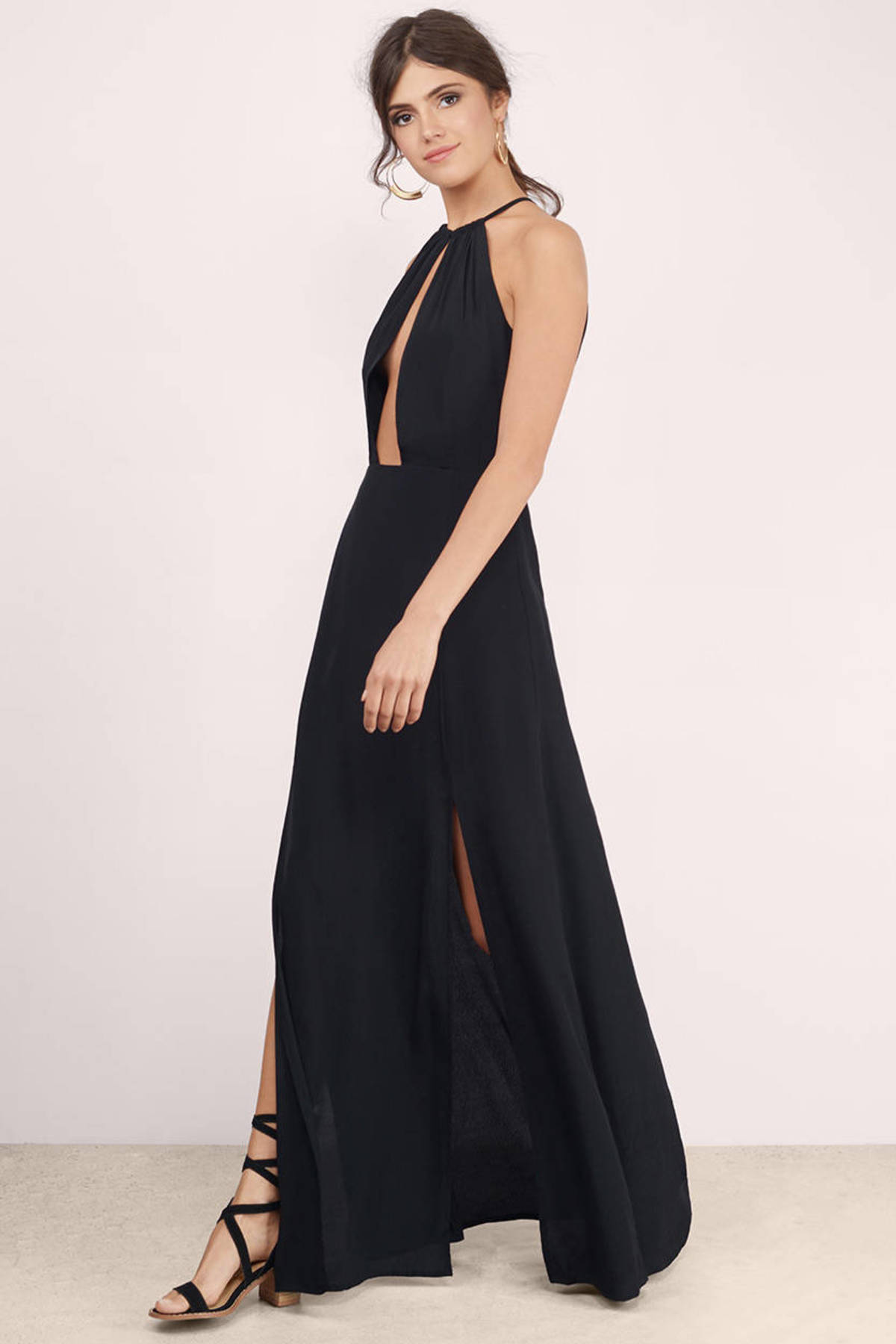 Role Model Slit Maxi Dress in Black - $18 | Tobi US