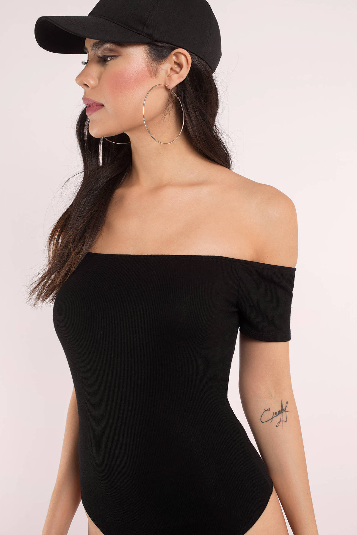 Cute Black Bodysuit - Off Shoulder Bodysuit - Black Bodysuit - $24 ...