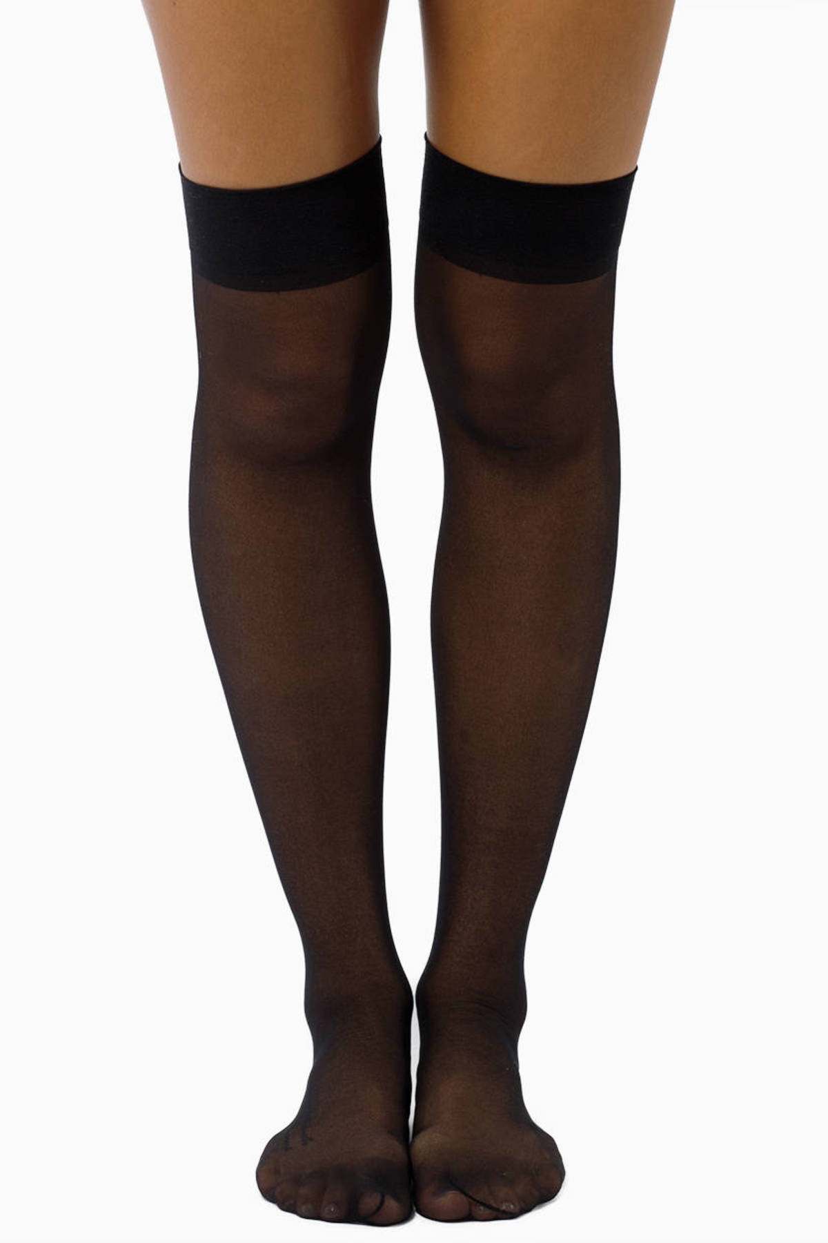 Sheer Thigh High Stockings In Black 10 Tobi Us