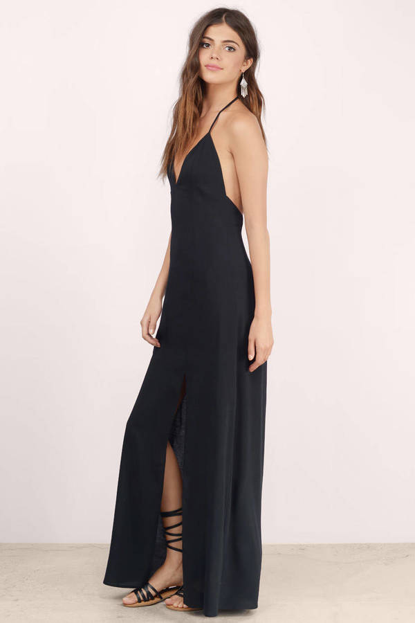 Trendy Black Maxi Dress - Plunging Dress - Maxi Dress - $22 | Tobi US