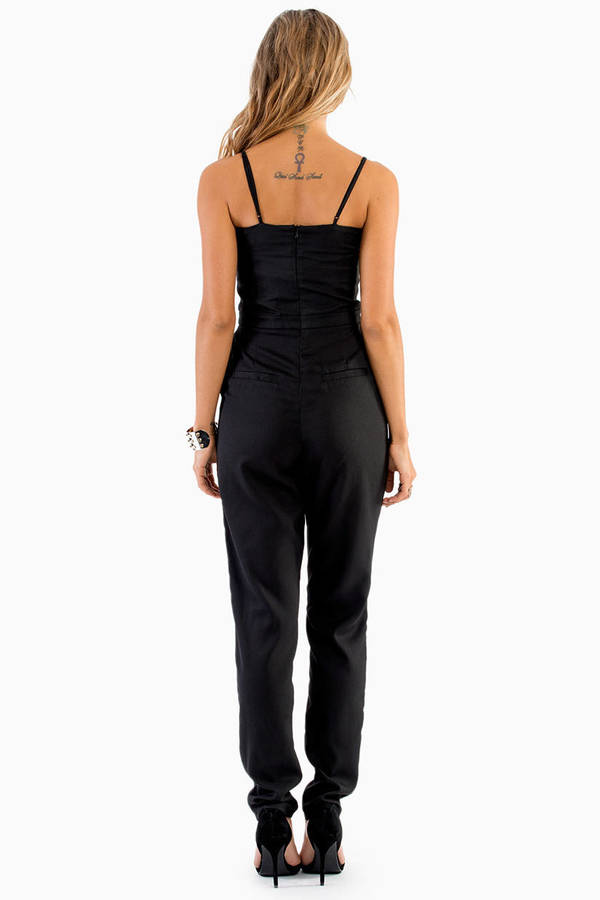 Strappy Sweetheart Jumpsuit in Black - $30 | Tobi US