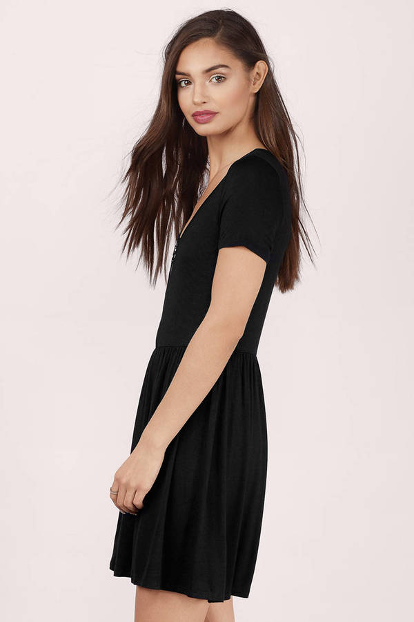 short black babydoll dress