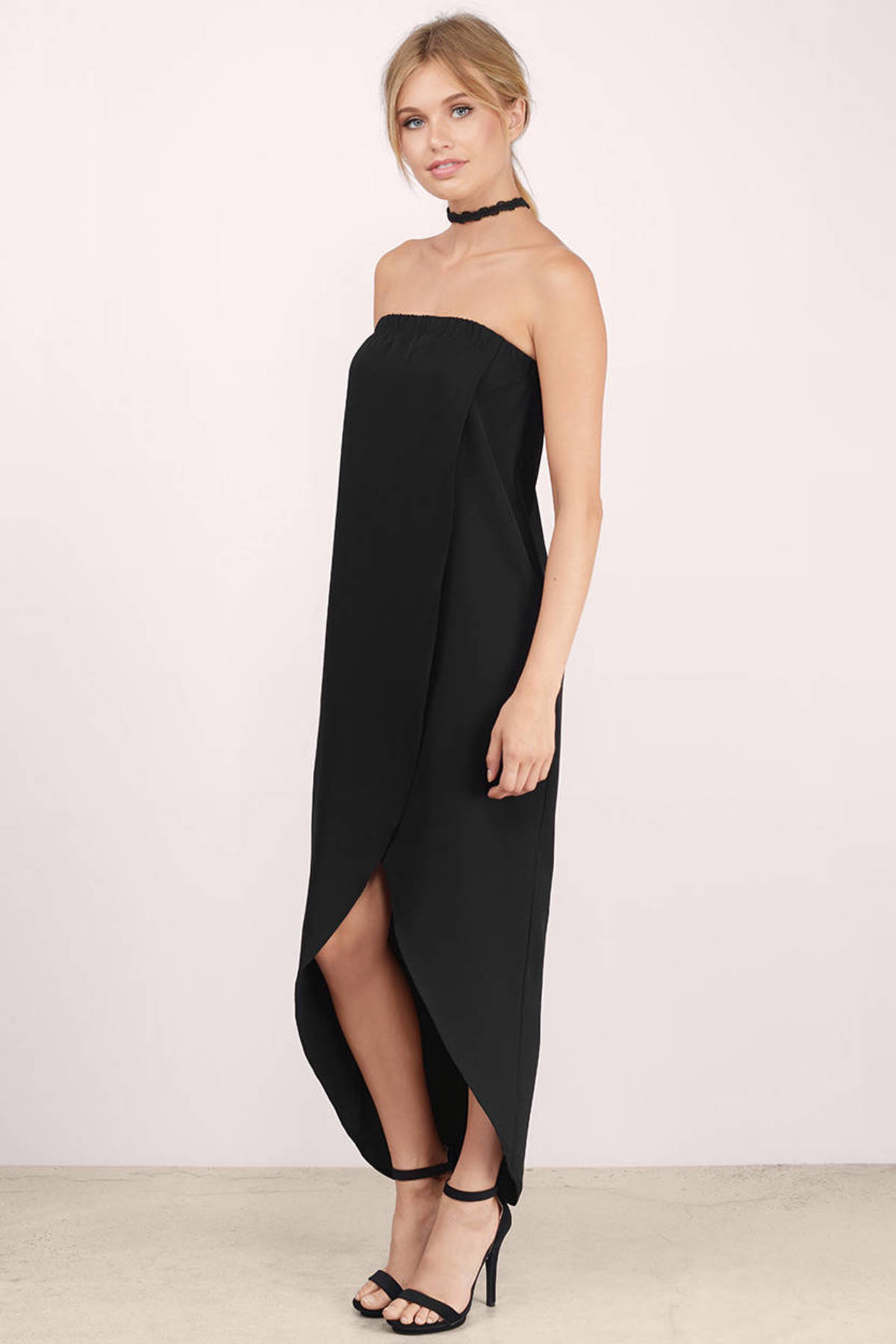 Midi Dresses | White Lace Midi Dress, Black Long Sleeve | Tobi