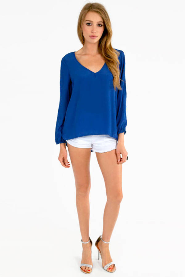 Camille Blouse in Blue - $42 | Tobi US