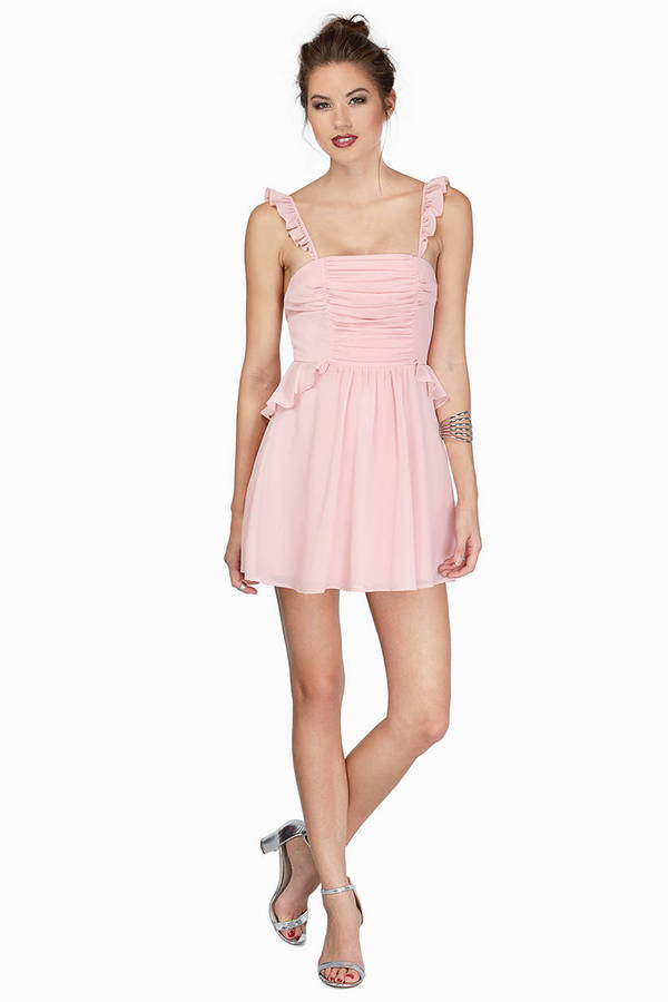 Blush Skater Dress - White Dress - Peplum Dress - Blush Skater - $13 ...