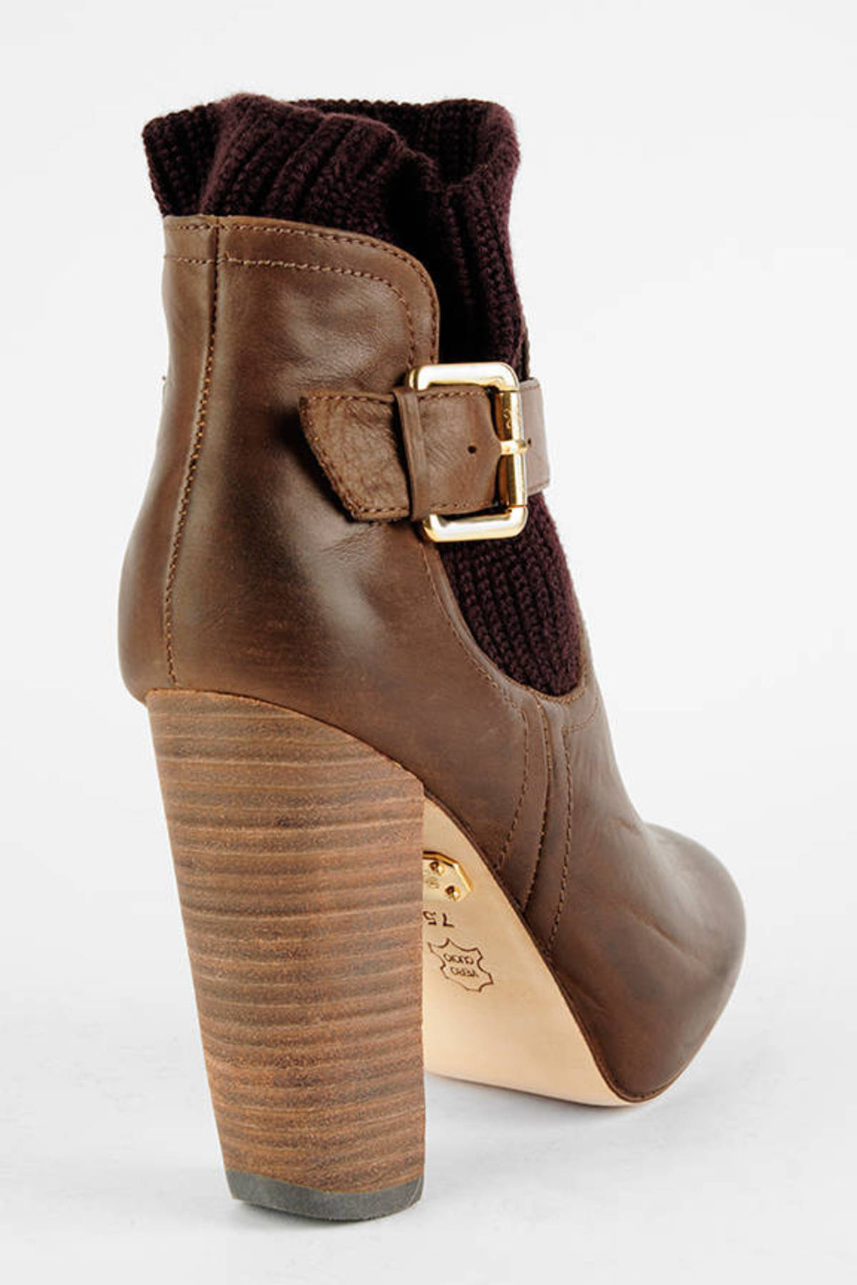 Rogue Buckled Ankle Boots in Brown - $66 | Tobi US