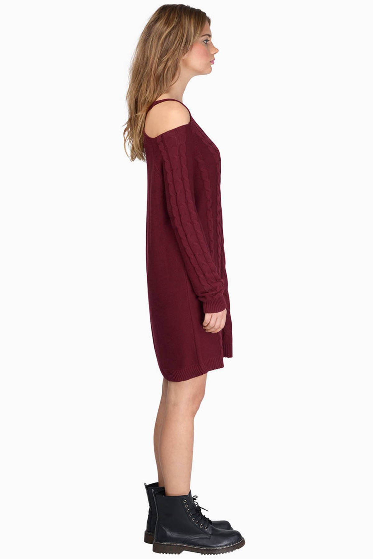 Cabin Fever Sweater Dress in Burgundy - $68 | Tobi US