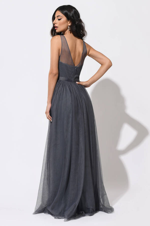 long gray maxi dress