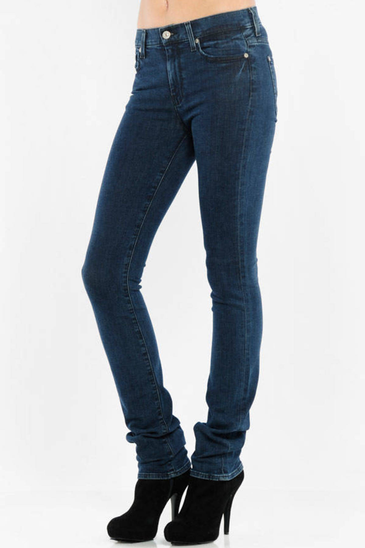 Highwaist Straight Leg Jeans in Dark Minnet - $50 | Tobi US