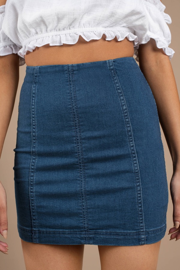 long tight denim skirt