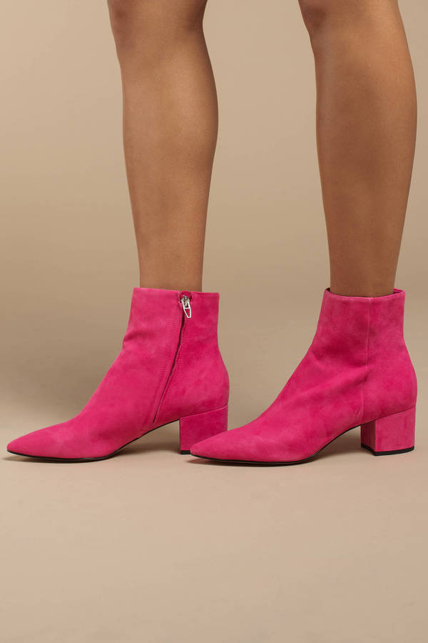 dolce vita pink velvet booties