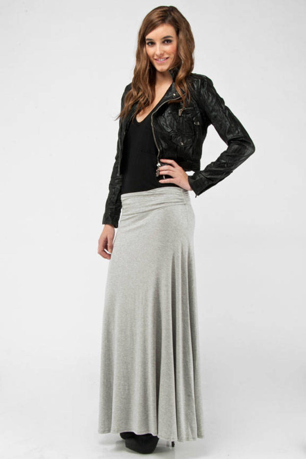 Grey Maxi Skirt in Grey - $9 | Tobi US