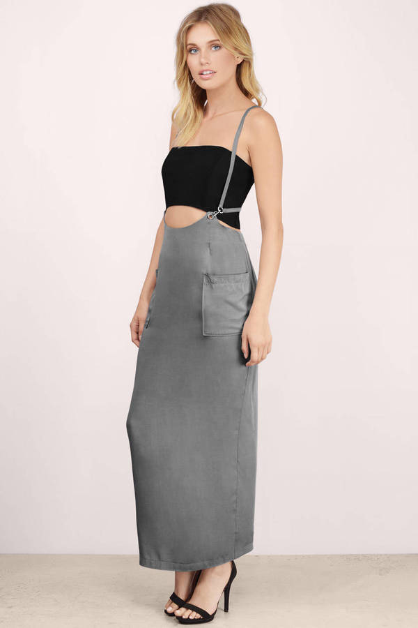 Trendy Black Skirt - Maxi Skirt - Overall Skirt - Black Skirt - $12 ...