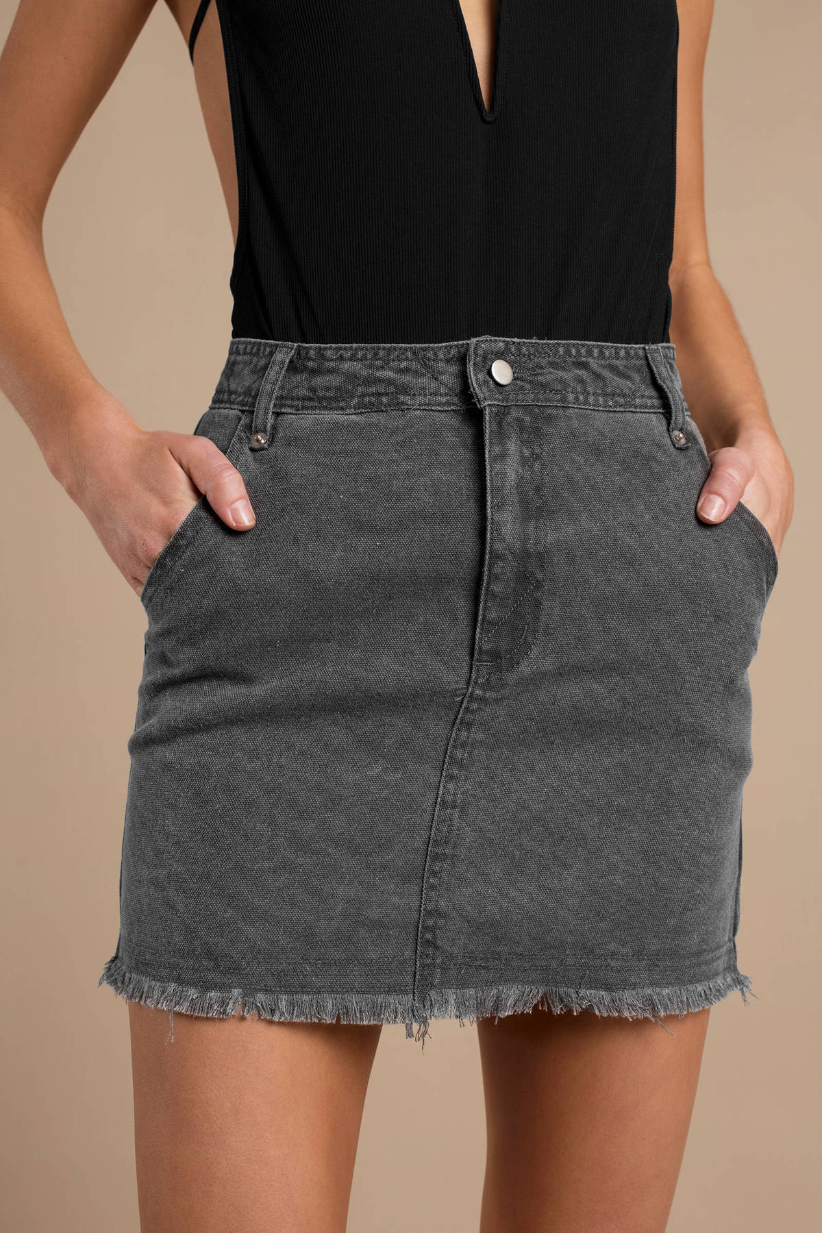 Micaela Denim Skirt in Grey - $33 | Tobi US