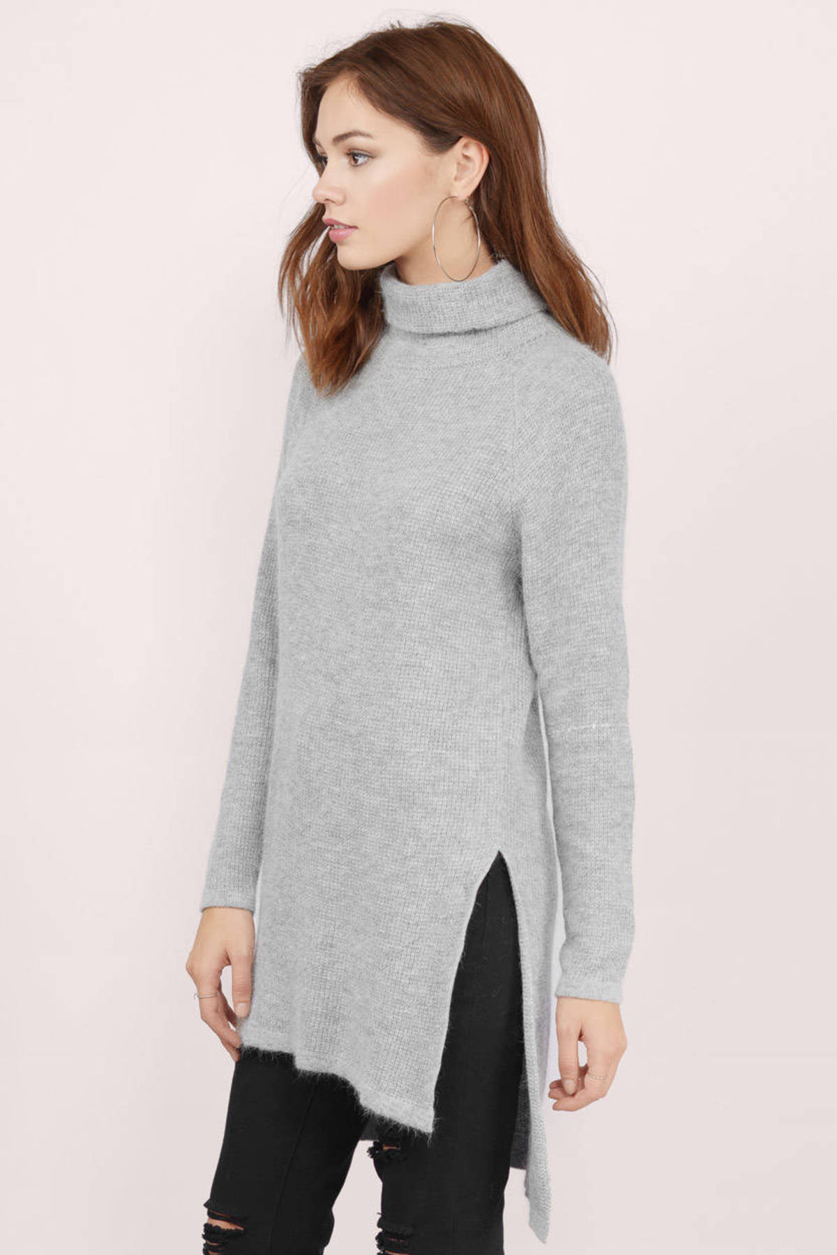 Roll With Me Turtleneck Sweater in Grey - $38 | Tobi US