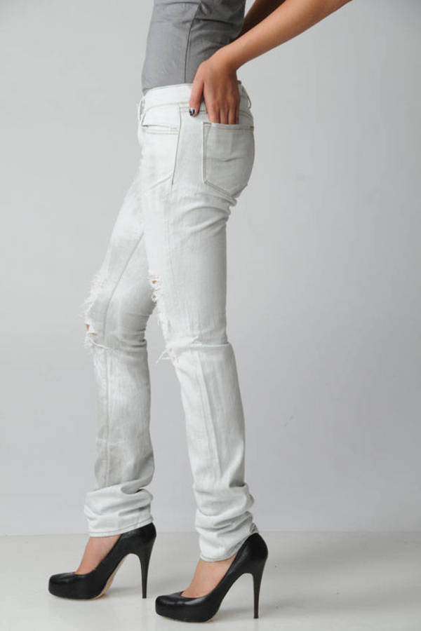 Zombie Pencil Leg Jeans in Grey Tie Dye | Tobi | Tobi