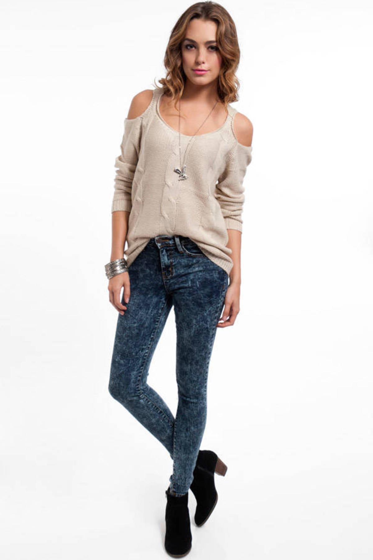 Alessandra Sweater Tunic in Ivory - $60 | Tobi US