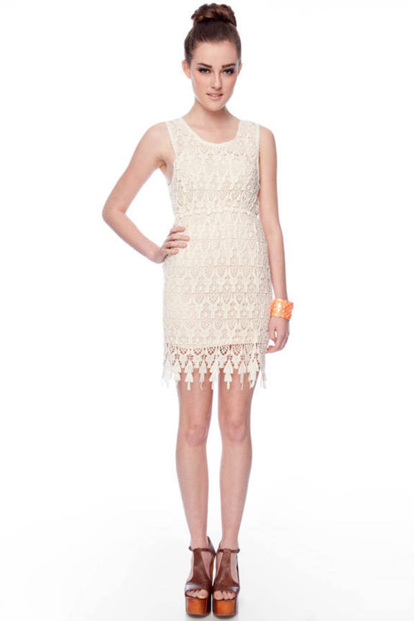 Ella Crochet Tank Dress in Ivory 53 Tobi US