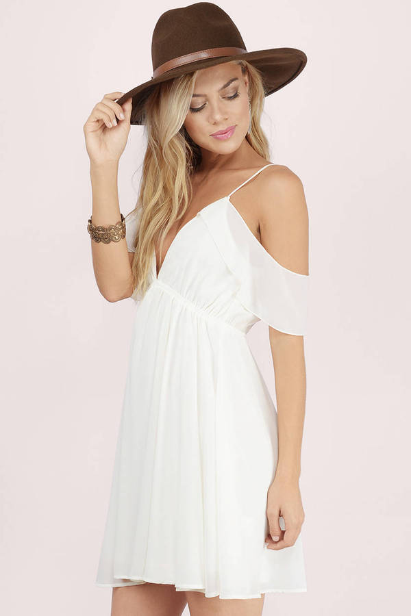White Off With Your Shoulders Dress - $12 | Tobi US