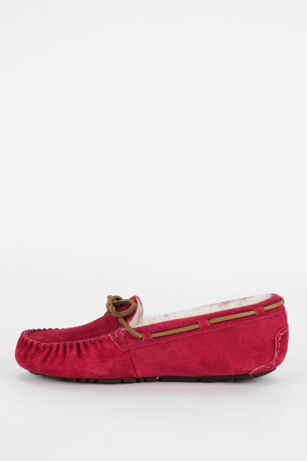 red moccasin slippers