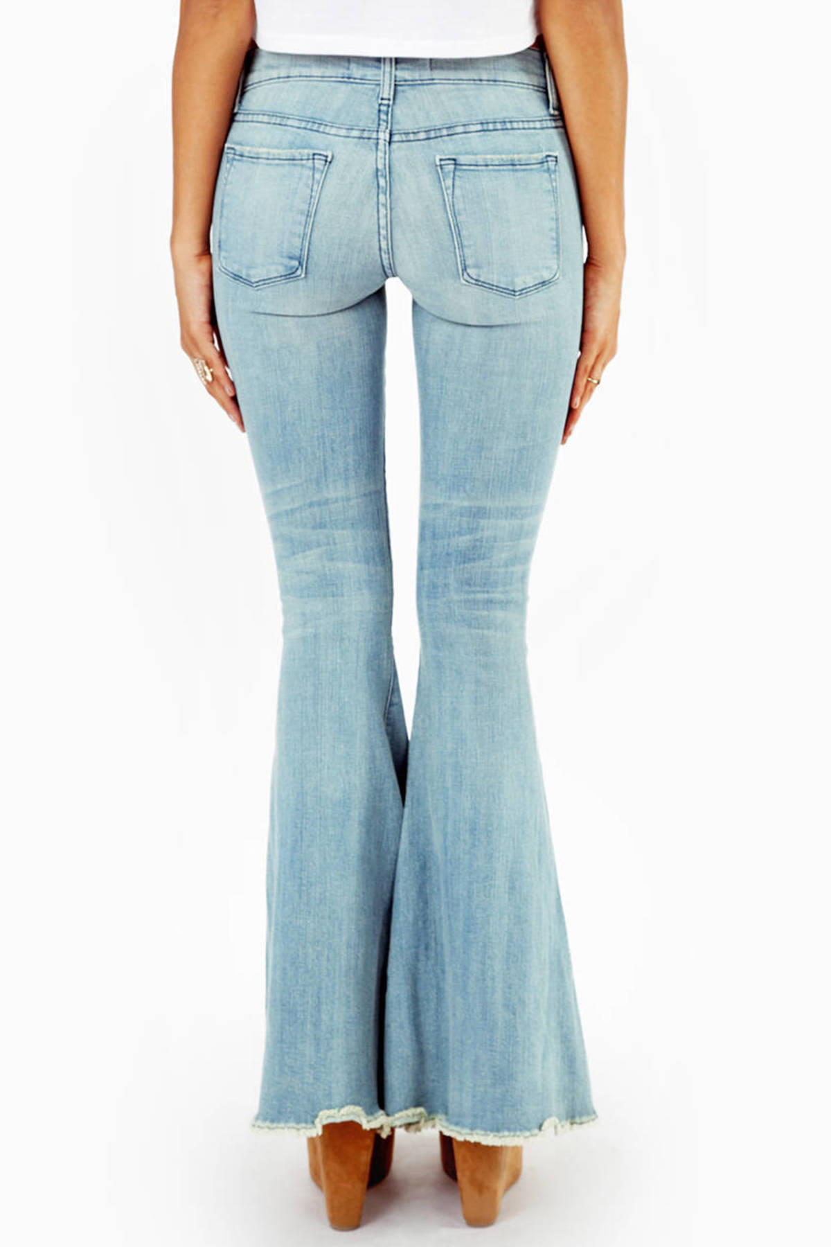 Bopple Flared Denim Jeans in Light Wash - $46 | Tobi US