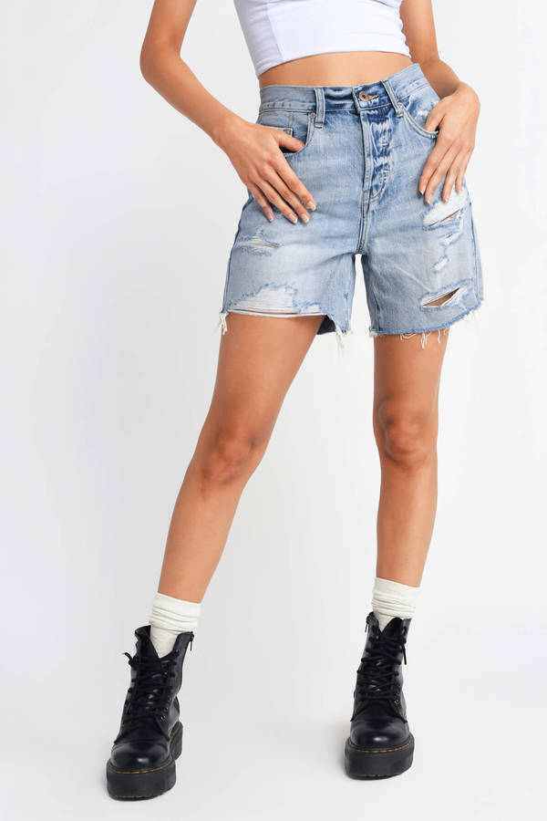 mid length jean shorts