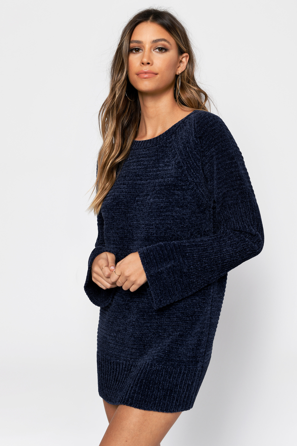 navy blue knit dress