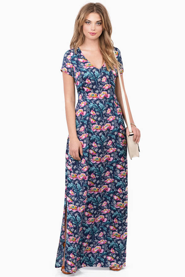 Cute Teal Floral Maxi Dress - Floral Print Dress - Maxi Dress - $11 | Tobi US